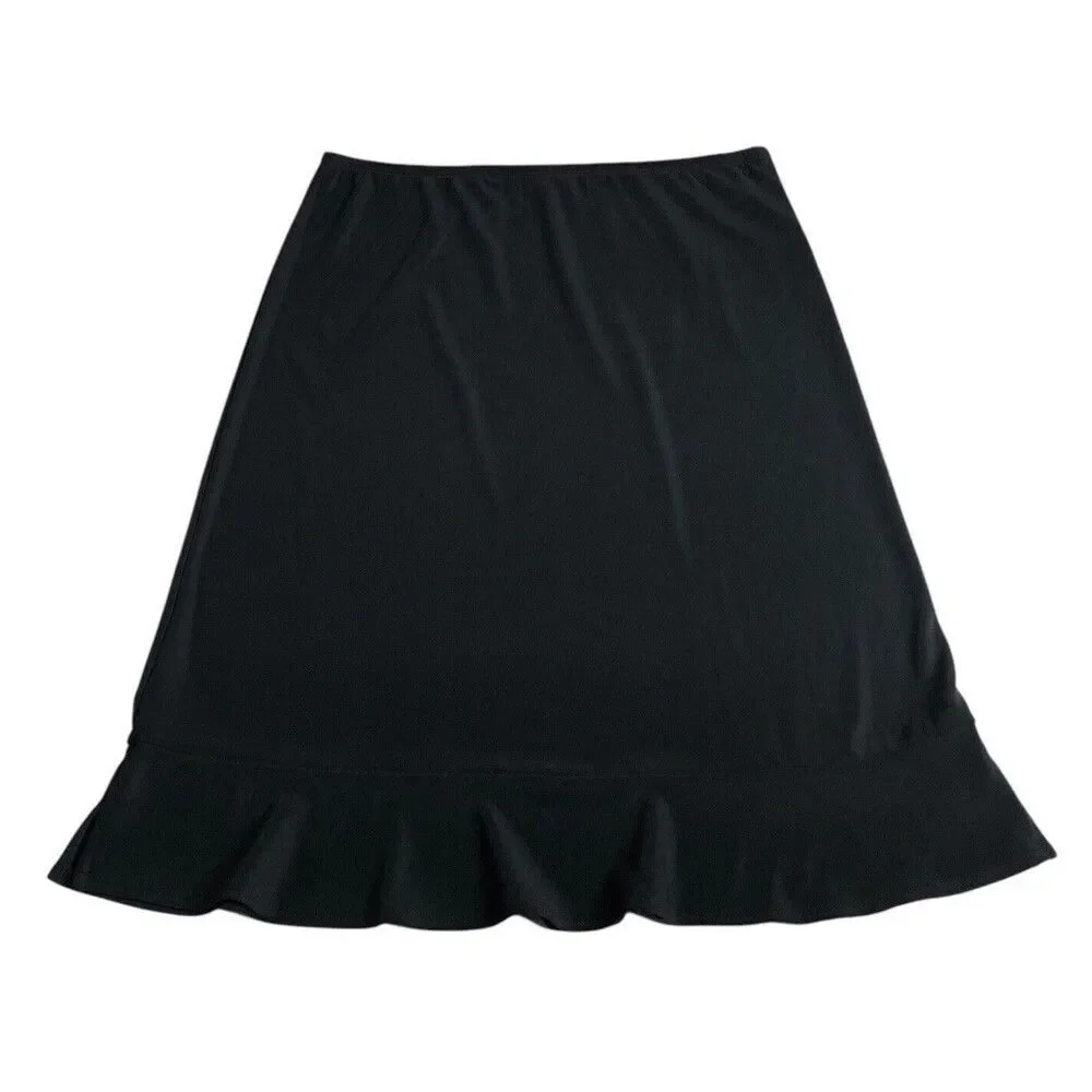Vintage AGB Byer California Skirt Womens‎ M Black Stretch Ruffle Hem Gothic Y2K